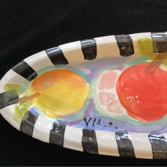 Hand Painted Ceramic Summer Fruit Design 12.5”xx5”Original Design - Picture 5 of 8